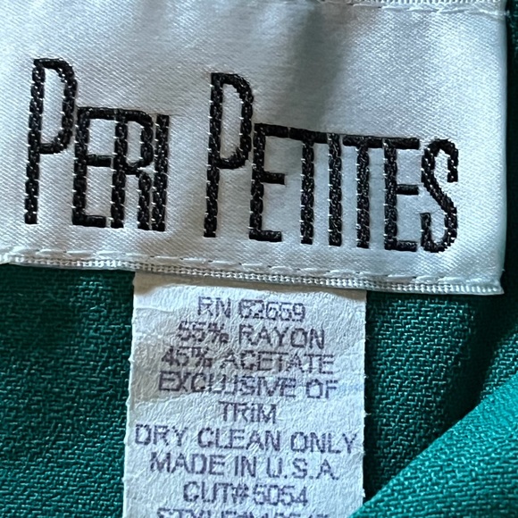 Peri Petites vintage green dresss Long sleeves size 6 - Picture 5 of 15